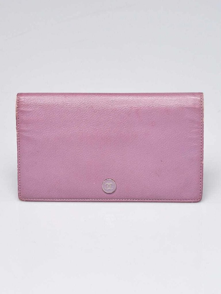 Chanel Light Purple Caviar Leather L Yen Wallet